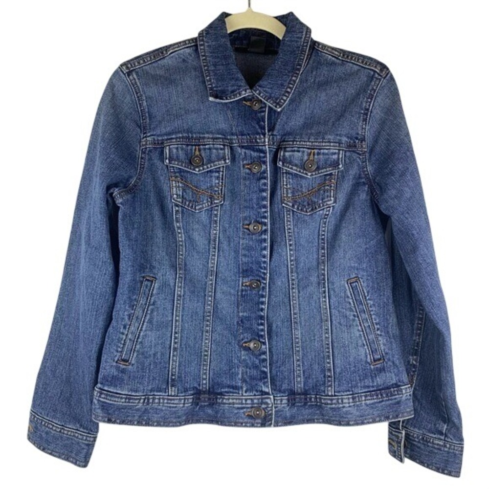Style & Co Women's Medium Wash Denim Jean Jacket Casual Classic Size Medium